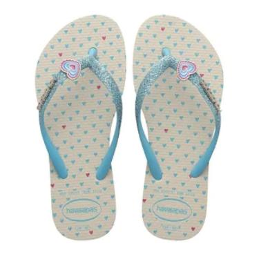 Imagem de Havaianas Slim Glitter II Corações - Bege Palha-Feminino