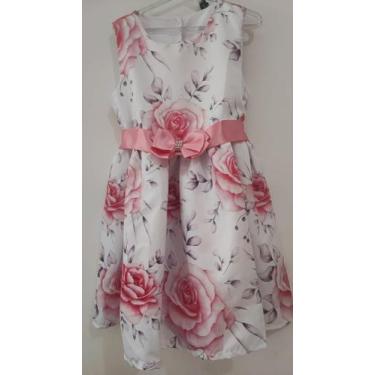 Imagem de Vestido infantil rosa com flores - Zuy