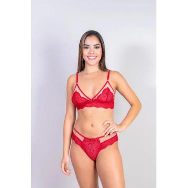 Imagem de Conjunto sem Bojo em Renda e Transparência REF 3013 - Loja do Demirão,