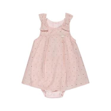 Imagem de Macacão Curto Bebê Menina Rosa Anjos Baby, G, Rosa