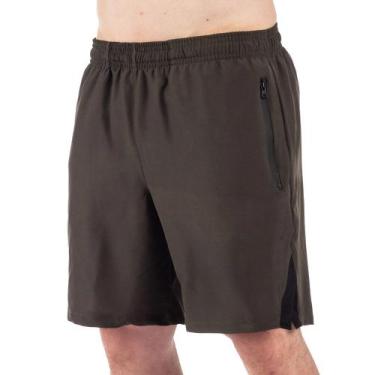 Imagem de Bermuda masculina esportiva poker media shorts sampa ziper, P, Verde e