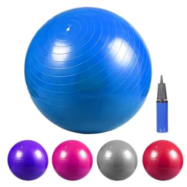 Imagem de Bola Pilates Yoga Fitness 75 cm C/Bomba Abdominal Ginastica (Azul)