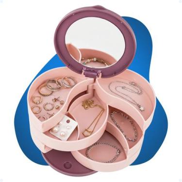 Imagem de Porta Joias 4 Camadas Caixa Organizadora De Jóias Feminina - Hxt, Rosa