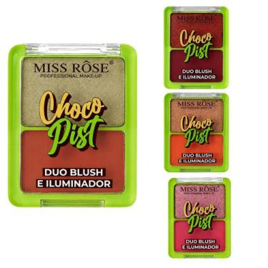Imagem de Duo Blush e Iluminador Miss Rôse Chocopist 8g - MISS ROSE, BX7004-058B