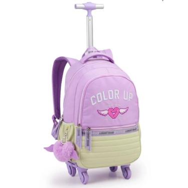 Imagem de Mochila De Roda 18" Color Up  360º Feminina Escolar Passeio - Seanite,