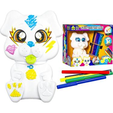 Imagem de Brinquedo Infantil Joy Cachorro Em Vinil Macio Pintura Com Canetinha -