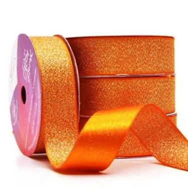 Imagem de Rolo Fita De Cetim Lurex Brilho 38mm 10 Metros N9 para Artesanato Laço