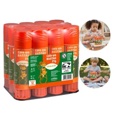Imagem de Kit Atacado Cola Bastão 21g Leo & Leo Alta Fixação Pack 12 Unidades - 