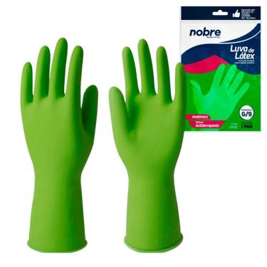Imagem de Luvas de Proteção Nobre Látex g para Agentes Químicos Alta Resistência Impermeável Verde Goedert