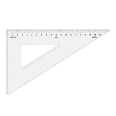 Imagem de Esquadro acrílico 21cm x 60 graus com escala 1621 - Trident