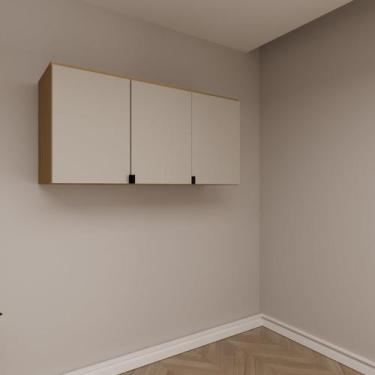 Imagem de Aéreo Modular 3 Portas Nancy Branco/Cedro/Off White - Herval