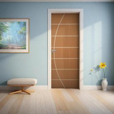 Imagem de Folha de Porta Madeira Decorada 210x80cm Espessura 3,5cm Neblina MGM M