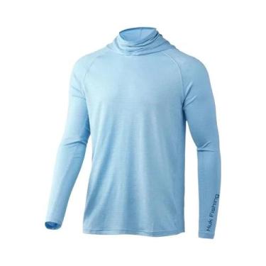 Imagem de Camisa De Pesca Masculina Com Capuz E Proteção UV De Manga Longa Para 