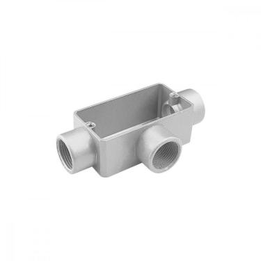 Imagem de Condulete Fixo 2.1-2 Tipo T com Tampa Rosca BSP Pintura Eletrostática a Pó Cinza Tramontina
