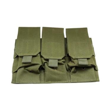 Imagem de Bolsa Tática MOLLE Tripla Dupla Para Carregadores 556 762 M4 AR15 AK47