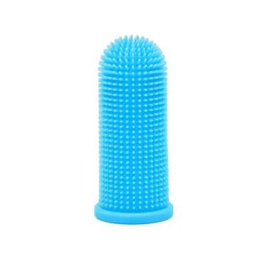 Imagem de Escova de Dentes para Pets Tipo Dedal Flexível Siliconado 2.3x2.3x5cm 