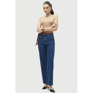 Imagem de Calça Jeans Wide Leg Slim Fit Feminina Detox, Lynch, 48
