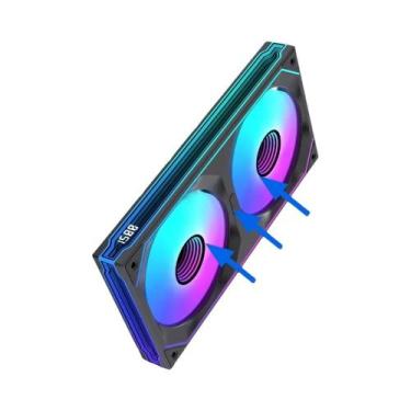 Imagem de Ventoinha ARGB Siamese Para PC LOVINGCOOL Com Display Digital E Efeito
