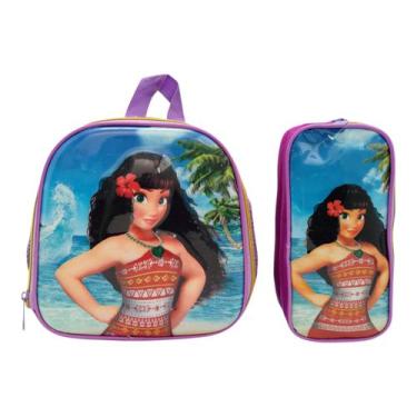Imagem de Kit Lancheira Térmica 3D Alto Relevo Estojo Escolar Infantil Tropical 