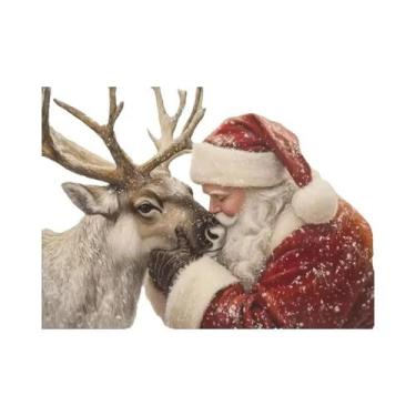 Imagem de Pôster Vintage De Natal Com Papai Noel, Impressão Em Tela, Arte De Par