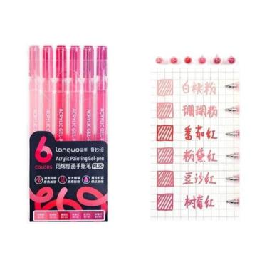 Imagem de Caneta Gel Acrílica De 6 Cores 1.0mm LANGUO Marcadores Artísticos Para