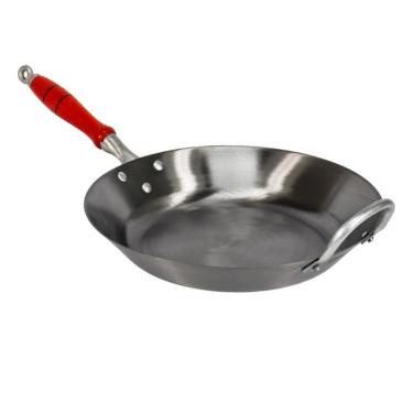 Imagem de Frigideira N12 Aço Carbono 2mm Cabo Madeira Fritura 2300ML 30CM Jamar