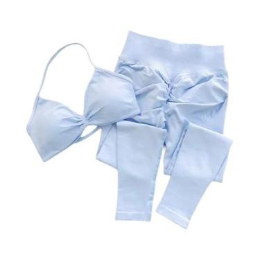 Imagem de Conjunto De Yoga E Fitness Feminino De Três Peças: Calça Longa Esporti