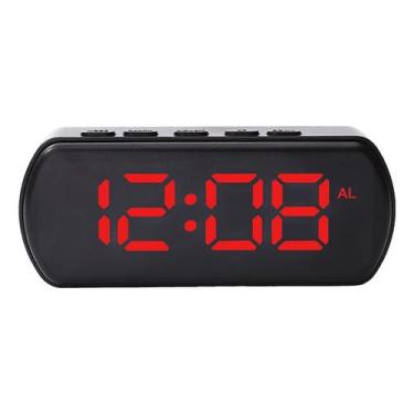 Imagem de Relógio Despertador LED Digital de Mesa com Alarme Vermelho - brtech