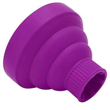 Imagem de Difusor de secador de cabelo, difusor de secador de cabelo dobrável ABS silicone difusor de secador de cabelo portátil para casa para salão de beleza(Roxa)