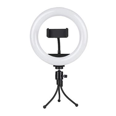 Imagem de Festnight 8"Selfie Ring Light 15 cores RGB Ring Light com suporte para tripé ajustável Suporte para telefone 3 modos de níveis Regulável LED Ring Light para maquiagem Fotografia do YouTube