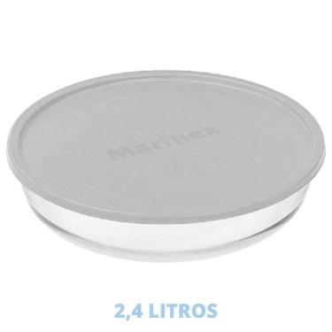 Imagem de Travessa 2,4L Vidro Temperado Forma Redonda C Tampa Marinex