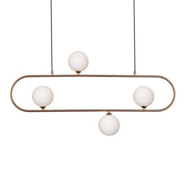 Imagem de Lustre Pendente Quality Cadre 1329 G9 Bivolt Bronze / Branco