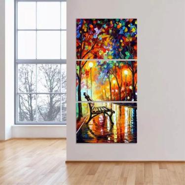 Imagem de Quadro Abstrato Banco Da Praça Artístico Para Corredor Apê