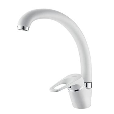 Imagem de Torneira de latão misturador de cozinha frio e quente único punho giratório bico de cozinha pia de água misturador torneiras de cor, L5913H, China