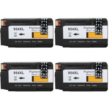 Imagem de Kit 4 Cartucho 564 Preto  Officejet 8702 7720 8210