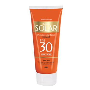 Imagem de Protetor Solar Facial Creme Gel Com Proteção UVA e UVB FPS 30 Rainha Solar Abelha Rainha 60g 