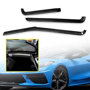 Imagem de FINMOKAL Apto Para Corvette C8 Z51 2020-2022 Console Interno Painel Painel Acabamento Carbono Real Preto, Fibra De Carbono