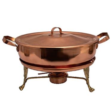 Imagem de Rechaud Fogareiro Redondo e Panela em Cobre Fogo Direto 6L