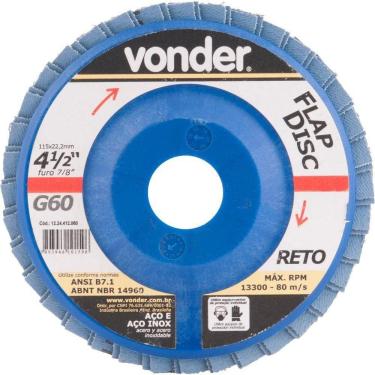 Imagem de Flap Disc 4.1/2 G60 Costado Pvc Reto Para Aço Carbono E Ino