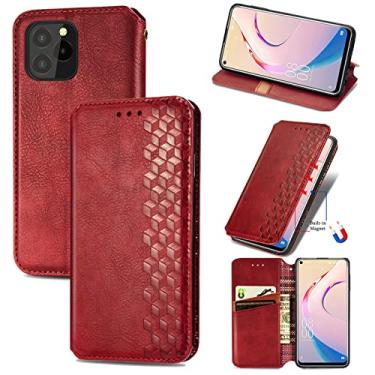 Imagem de YUNCHAO Caixa de telefone Para OUKitel C21 Pro Cuba Grade Pressionado Horizontal Flip Caixa Magnética de Couro PU com suporte e cartão e carteira@#@ capa para celular
