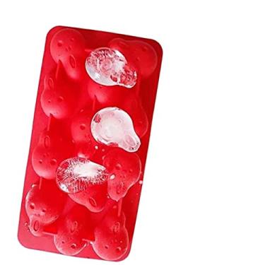 Imagem de Bandeja de cubo de gelo 12 furos Halloween molde de gelo crânio molde de cubo de gelo bandeja de gelo mini biscoito molde de chocolate assadeira caveira molde de cubo de gelo de cozinha (cor: vermelho)