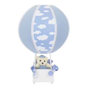 Imagem de Luminária Mesa Abajur Balãozinho Urso Nuvem Quarto Bebê Azul
