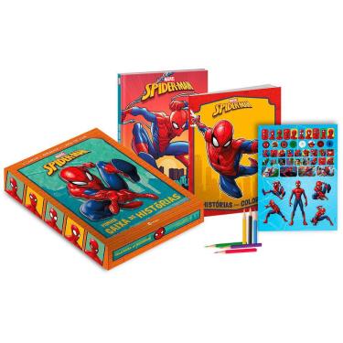 Imagem de Box com Livros de Histórias e Colorir do Homem-Aranha