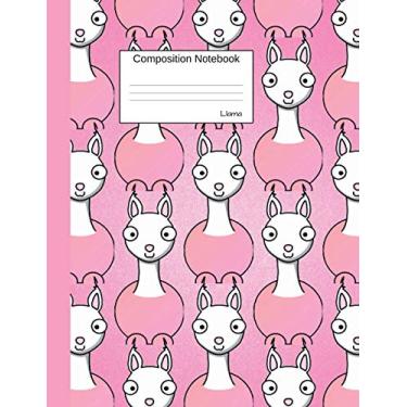 Imagem de Llama Composition Notebook: College Ruled Book to write in for school, take notes, for kids, teens, students, teachers, homeschool, pink Cartoon Animal Cover