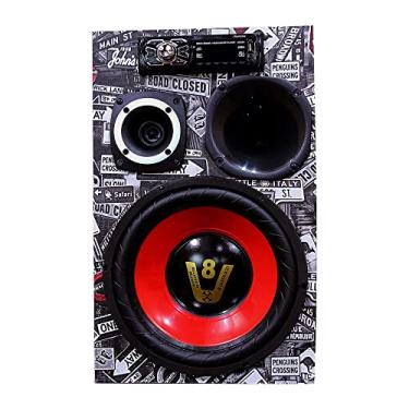 Imagem de Caixa Ativa Radio Bluetooth Usb Residencial + Modulo Taramps Placas Compet Vermelho