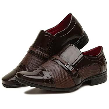 Imagem de SAPATO SOCIAL MASCULINO OXFORD PRETO COM VINHO ESTILO ITALIANO (42, PRETO/VINHO)