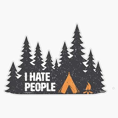 Imagem de Love Camping I Hate People Adesivo de decalque de vinil para parede laptop janela carro para-choque adesivo 12,7 cm