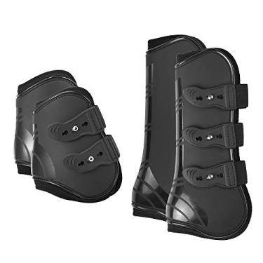 Imagem de Tingpai 4 PCS Frente Perna T sei Botas Botas de Perna de Cavalo Ajustável Equino Frente Hind Leg Gua Equestre Tendão Proteção Cavalo Ho B ce