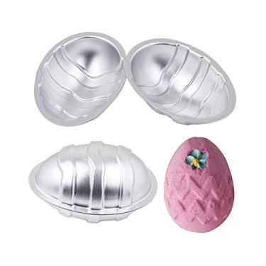 Imagem de Fewo 4 peças 3D DIY Easter Dinossauro Ovo Bomba de Banho Molde de Liga de Alumínio Metal Chocolate Pudim Bolo Molde de Sabonete Páscoa Artigos de Festa de Páscoa