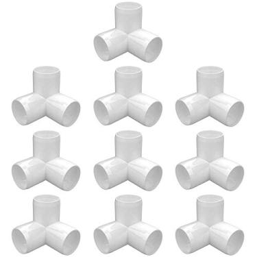 Imagem de letsFix Acessórios de PVC de 3 vias (pacote com 10 unidades), conectores de tubos resistentes para encanamento, projetos DIY e montagem de móveis domésticos, compatíveis com tubos de PVC Schedule 40